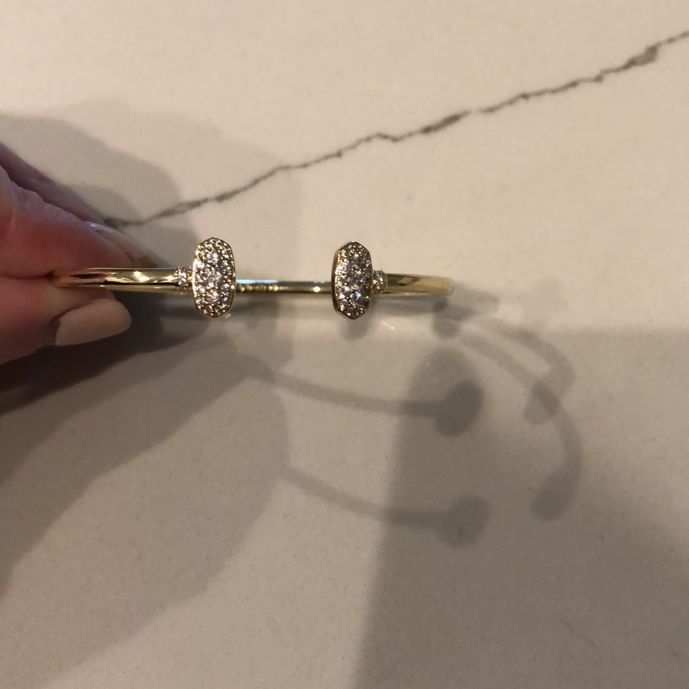 Kendra Scott Grayson Gold Crystal Cuff Bracelet in White Crystal